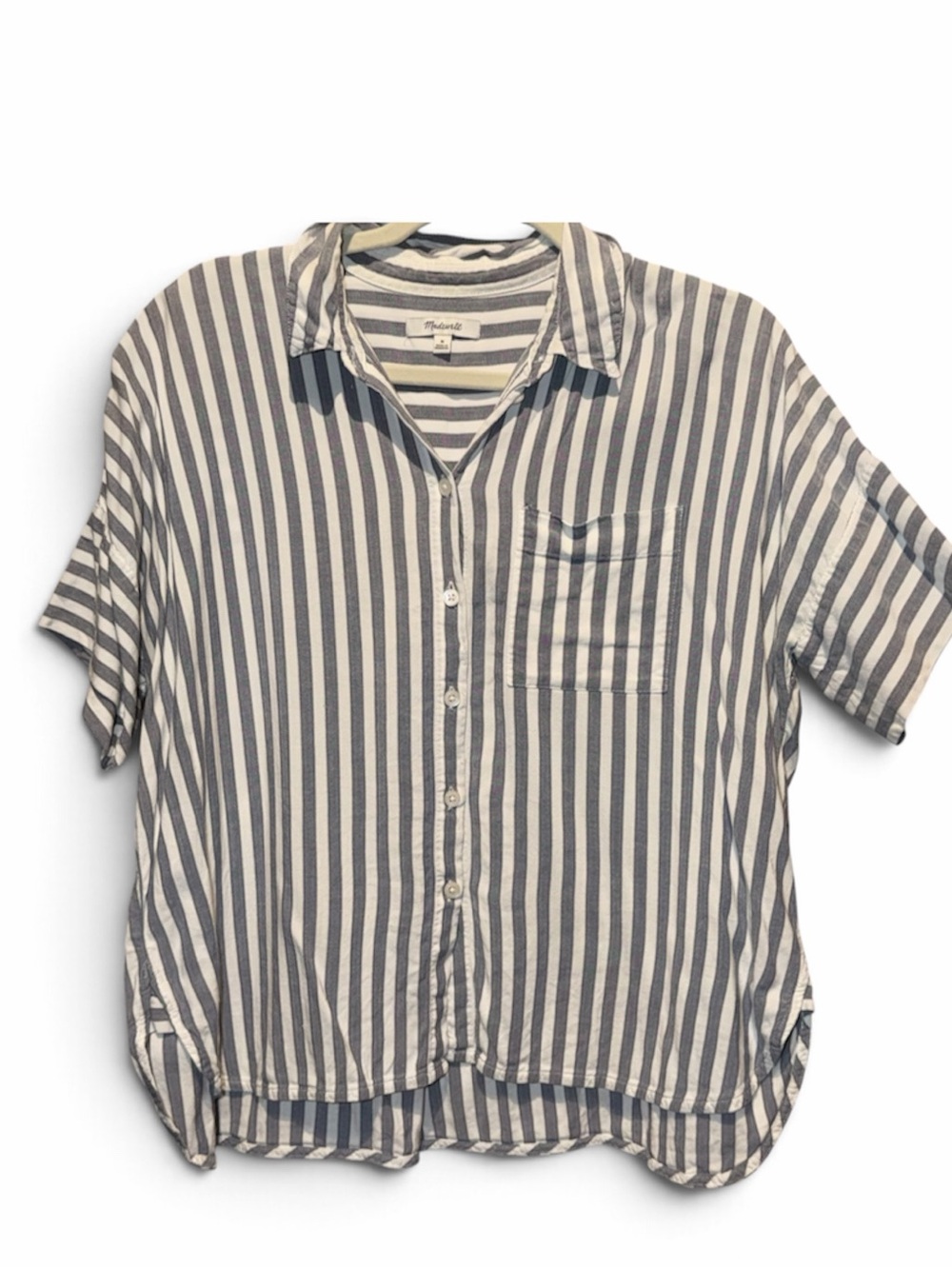 Madewell Sz M Striped Button Down Boxy Fit